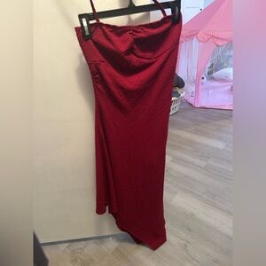 SHEIN Asymmetrical Red Skirt
